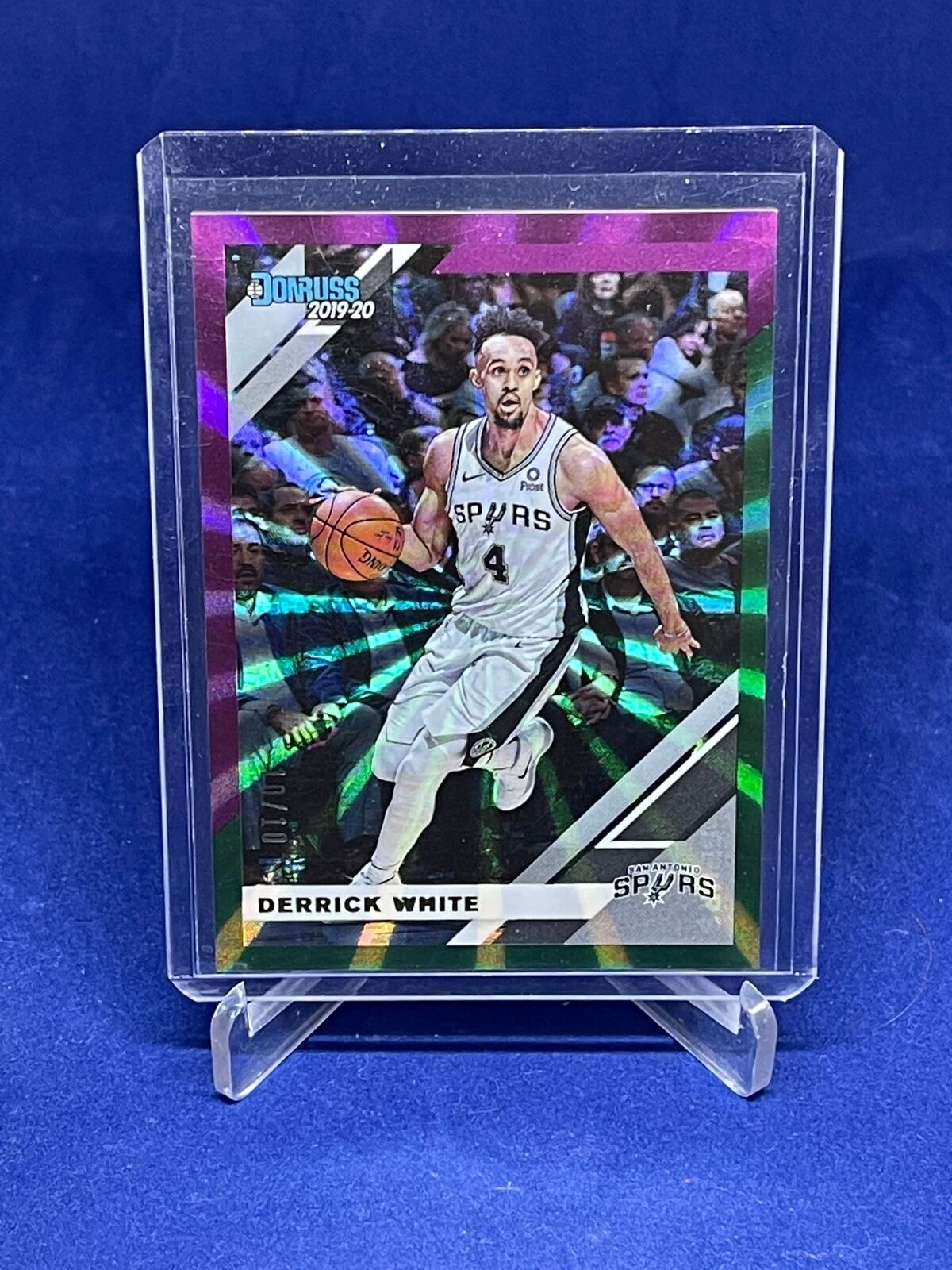 DERRICK WHITE 2019-20 PANINI DONRUSS PURPLE GREEN LASER #D 10/10