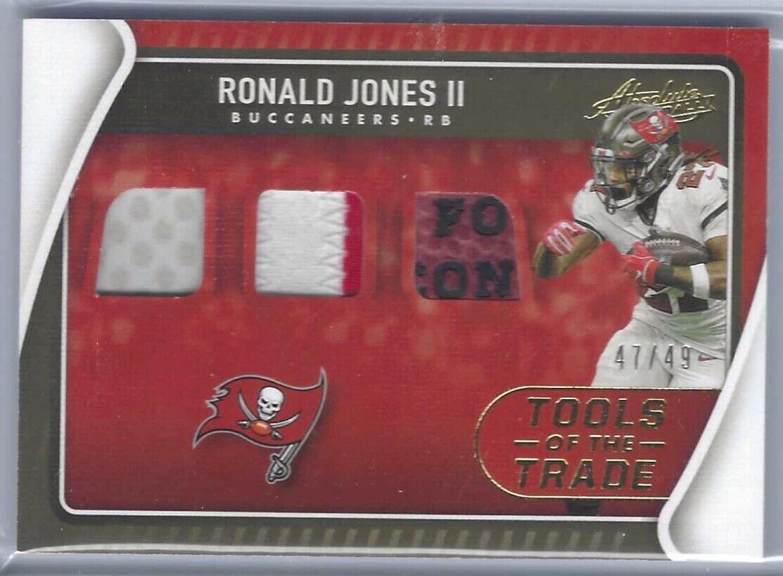 RONALD JONES II 2021 PANINI ABSOLUTE TOOLS OF THE TRADE TRIPLE PATCH #D 47/49