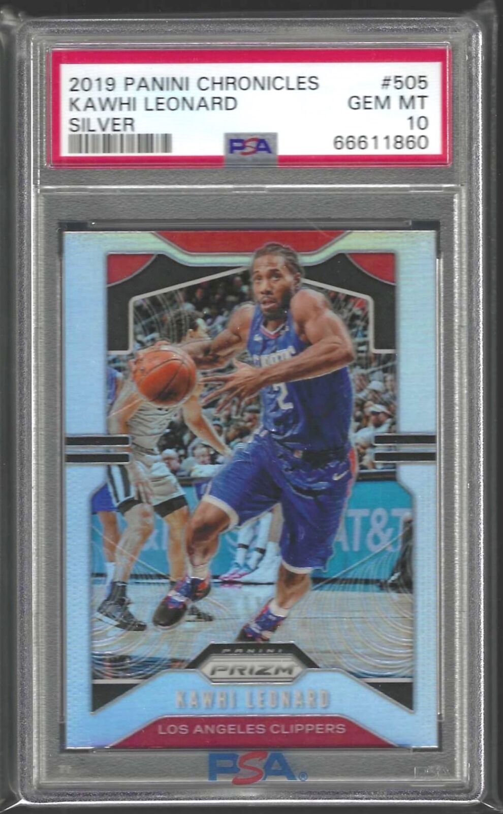 KAWHI LEONARD 2019-20 PANINI CHRONICLES PRIZM UPDATE SILVER #505 PSA 10 GEM MINT