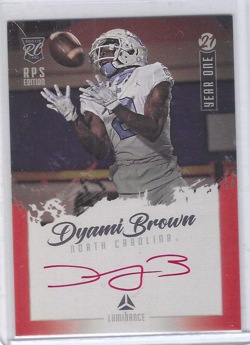 DYAMI BROWN 2021 PANINI LUMINANCE YEAR ONE RED INK SSP ROOKIE AUTO RC #YS-DB