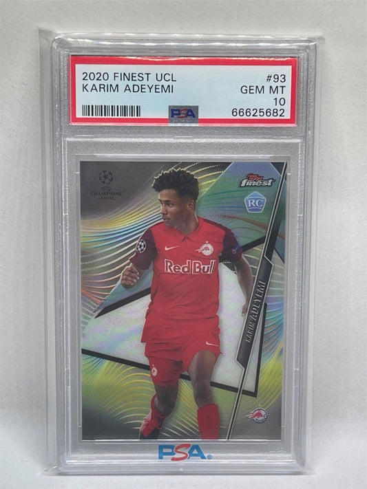 KARIM ADEYEMI 2020 TOPPS FINEST UEFA CHAMPIONS LEAGUE #93 ROOKIE RC PSA 10 GEM