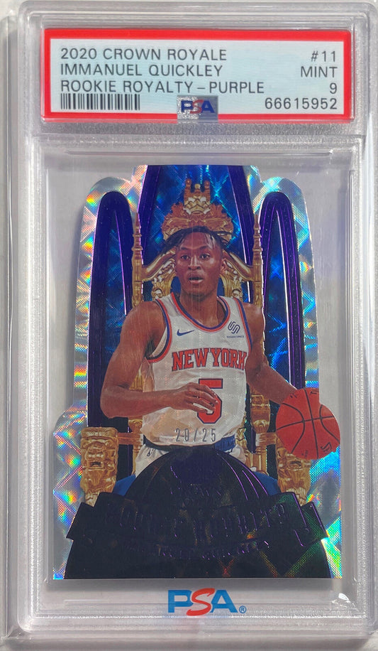 IMMANUEL QUICKLEY 2020 CROWN ROYALE PURPLE ROYALTY RC #D 20/25 PSA 9 POP 1/1