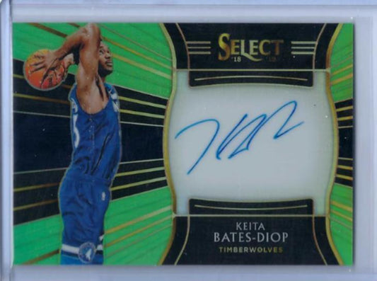KEITA BATES-DIOP 2018-19 PANINI SELECT GREEN PRIZM ON CARD AUTO RC #D 61/99