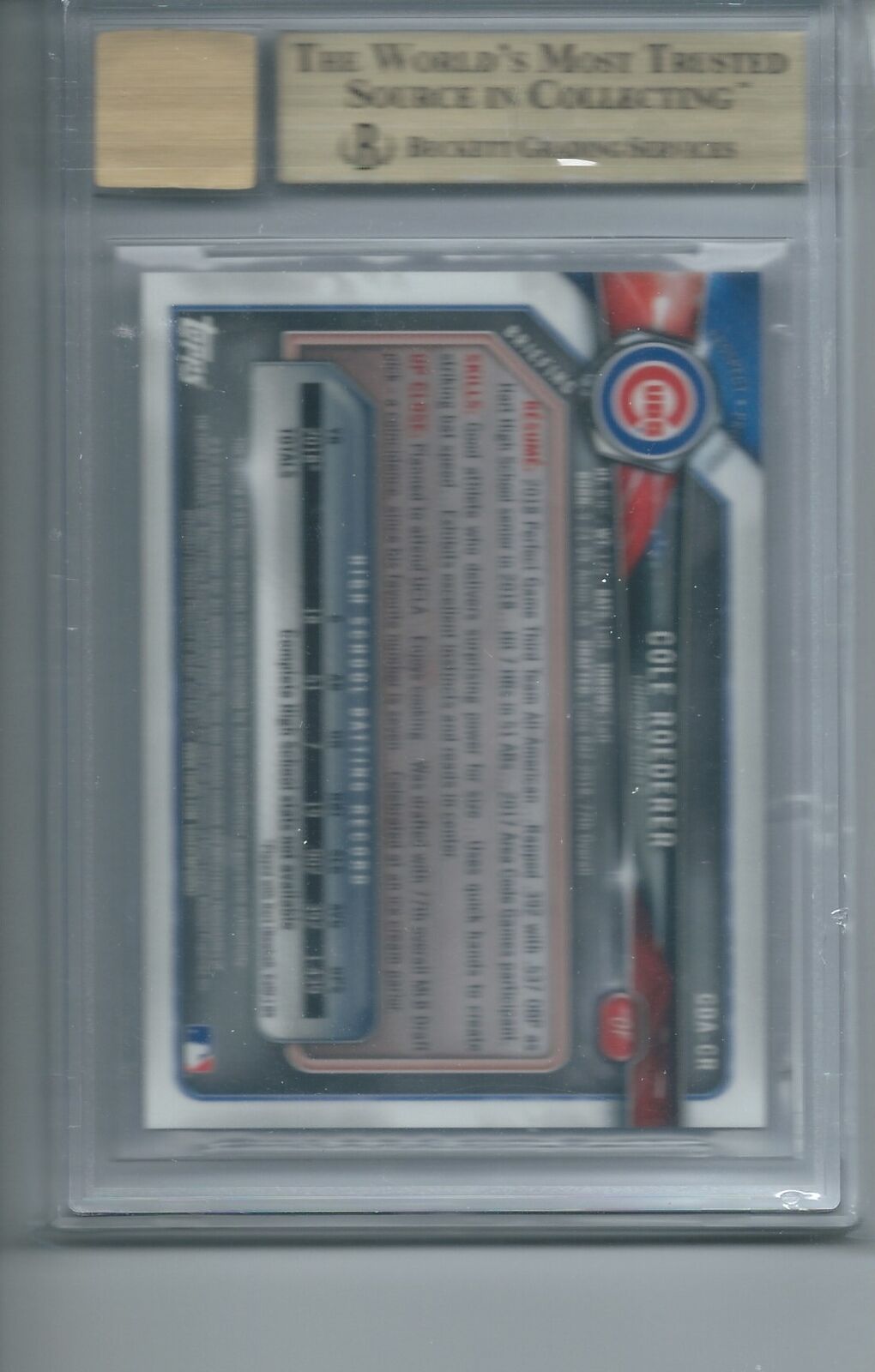 COLE ROEDERER 2018 BOWMAN CHROME DRAFT PURPLE REFRACTOR AUTO 1ST /247 BGS 9.5