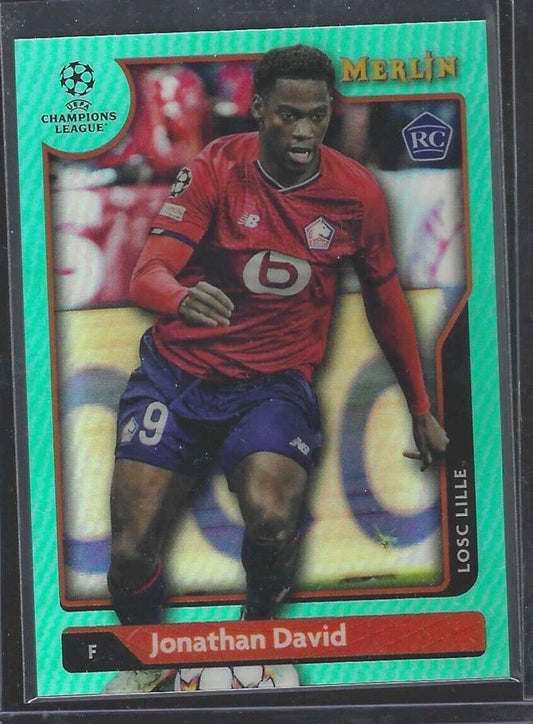 JONATHAN DAVID 2021-22 TOPPS MERLIN AQUA REFRACTOR ROOKIE RC #D 192/199