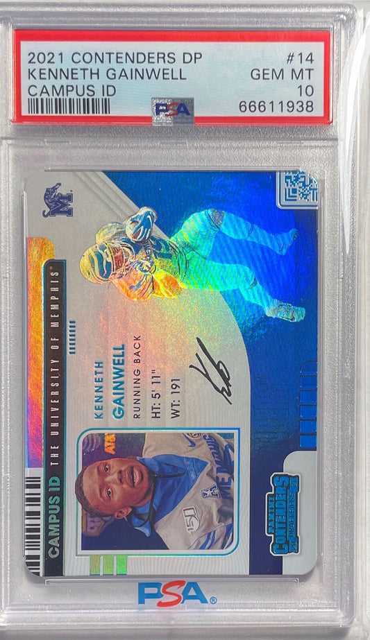 KENNETH GAINWELL 2021 CONTENDERS DP CAMPUS ID RC #14 PSA 10 GEM MINT POP 16