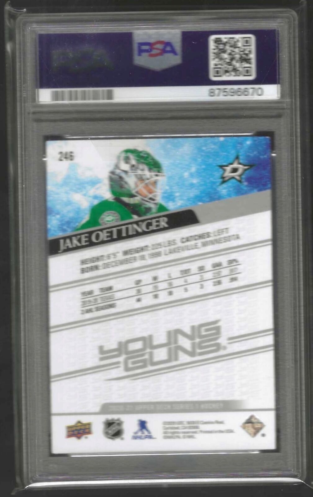 JACK OETTINGER 2020 UPPER DECK YOUNG GUNS ROOKIE RC #246 PSA 9 MINT