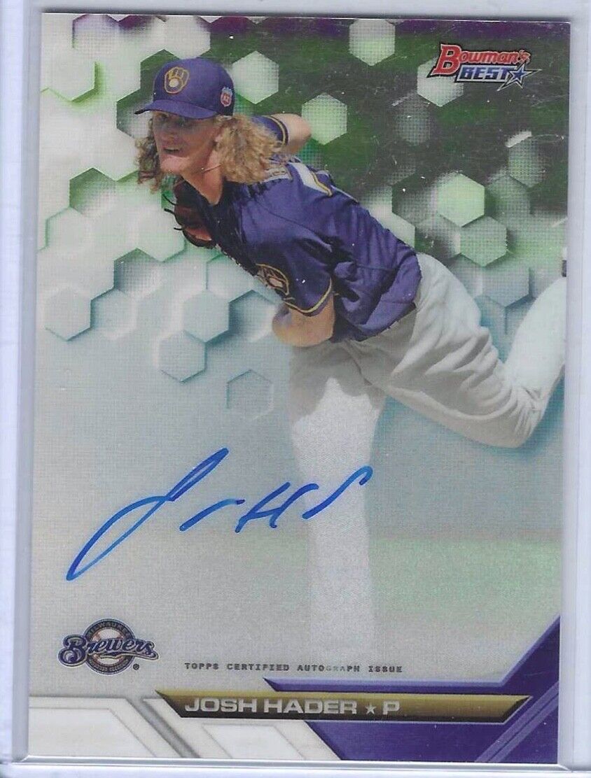 JOSH HADER 2016 TOPPS BOWMANS BEST PROSPECT ON CARD AUTO #B16-JH