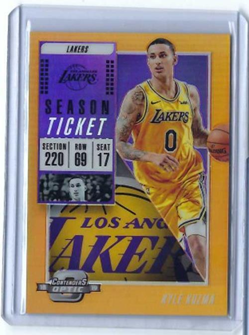 KYLE KUZMA 2018-19 PANINI CONTENDERS OPTIC ORANGE HOLO PRIZM #D 22/49