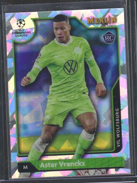 ASTER VRANCKX 2021-22 TOPPS MERLIN ATOMIC ICE REFRACTOR ROOKIE RC #D /250