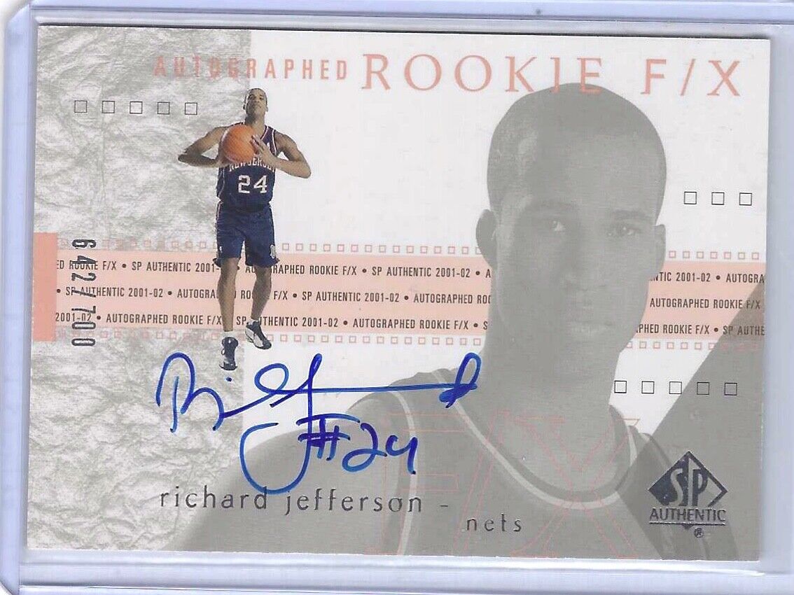 RICHARD JEFFERSON 2002-03 UPPER DECK SP AUTHENTIC ROOKIE AUTO RC #D 642/700