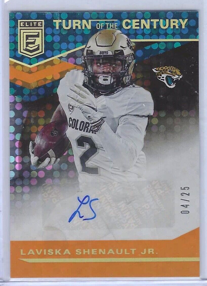 LAVISKA SHENAULT 2020 DONRUSS ELITE TURN OF THE CENTURY ORANGE AUTO RC #D 04/25