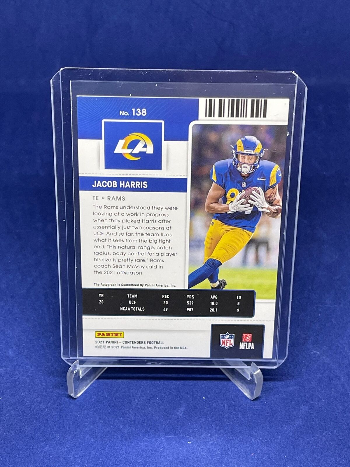 JACOB HARRIS 2021 PANINI CONTENDERS ROOKIE TICKET ON CARD AUTO RC #138