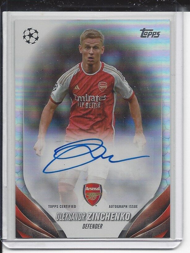 OLEKSANDR ZINCHENKO 2023-24 TOPPS CLUB COMPETITIONS SILVER FOIL ARSENAL AUTO