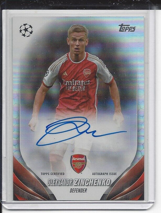 OLEKSANDR ZINCHENKO 2023-24 TOPPS CLUB COMPETITIONS SILVER FOIL ARSENAL AUTO