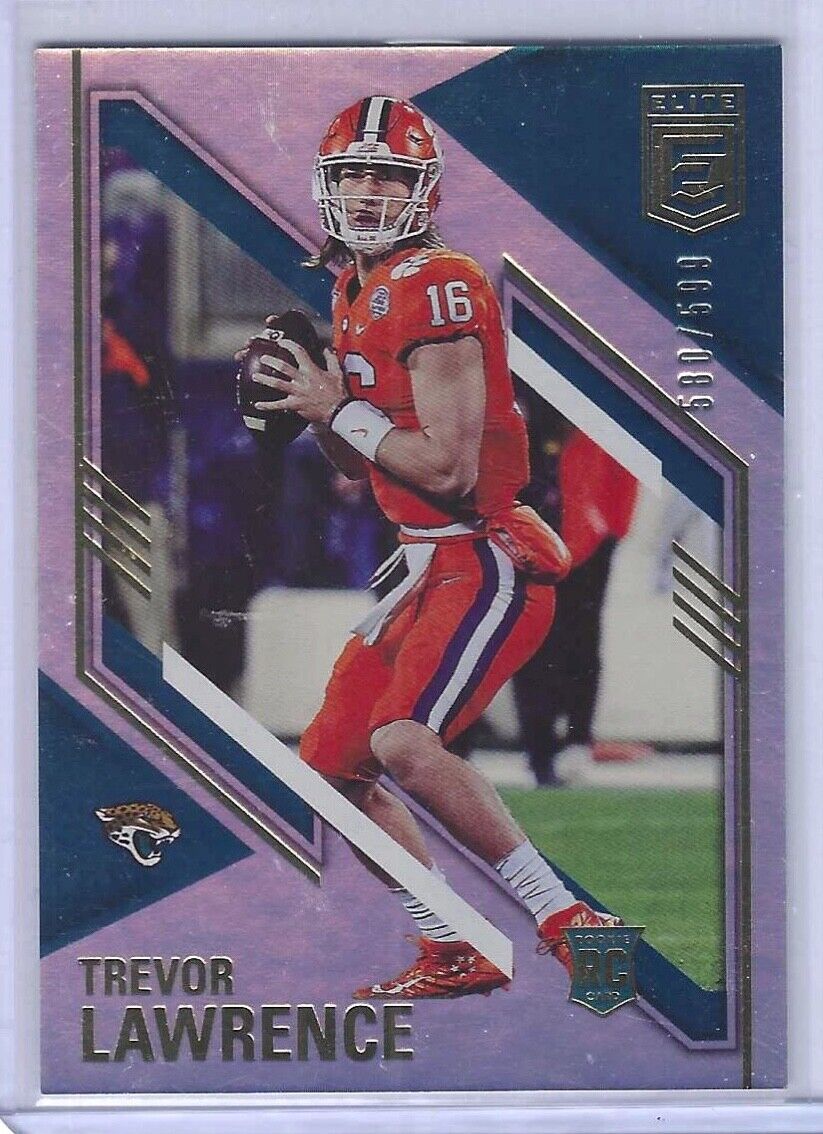 TREVOR LAWRENCE 2021 DONRUSS ELITE GOLD FOIL ROOKIE RC #D 580/599