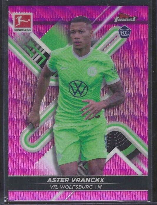 ASTER VRANCKX 2021-22 TOPPS FINEST PINK WAVE REFRACTOR ROOKIE RC #D 280/300