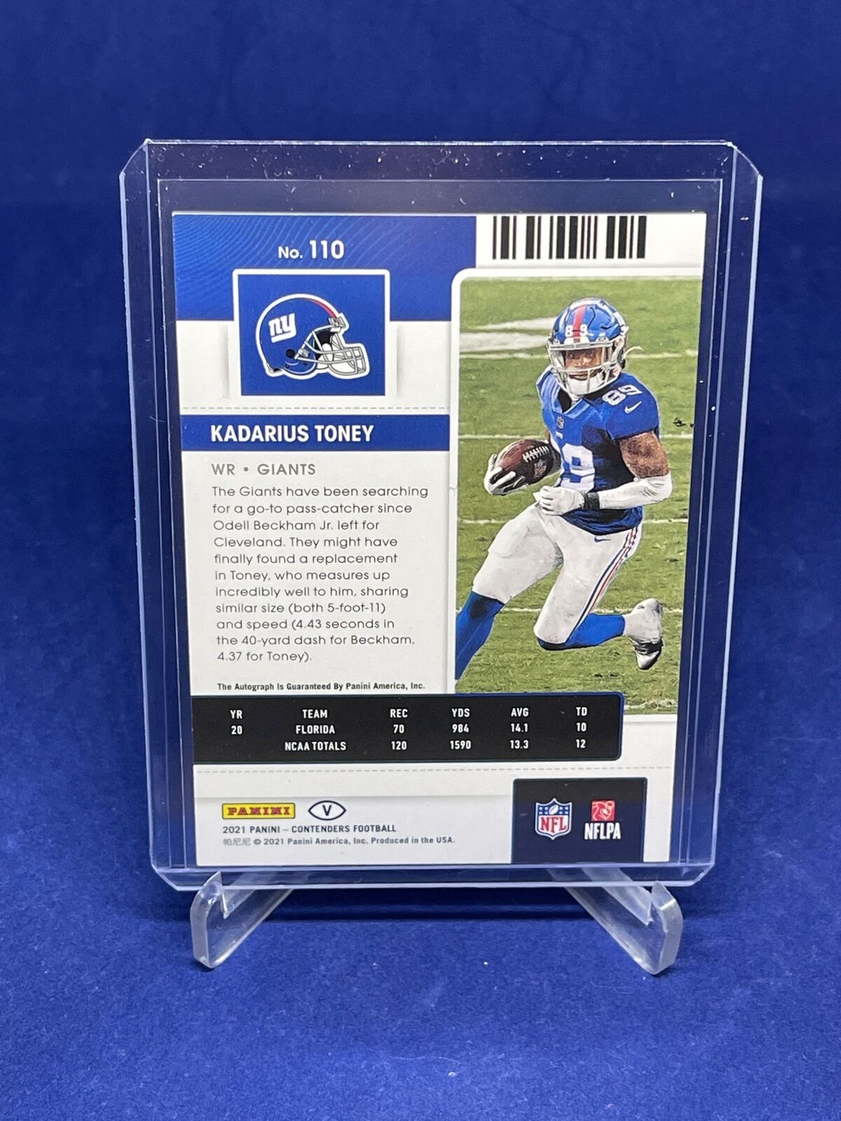 KADARIUS TONEY 2021 PANINI CONTENDERS ROOKIE TICKET AUTO VARIATION RC #110