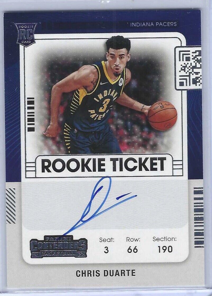 CHRIS DUARTE 2021-22 PANINI CONTENDERS ROOKIE TICKET ON CARD AUTO RC #113