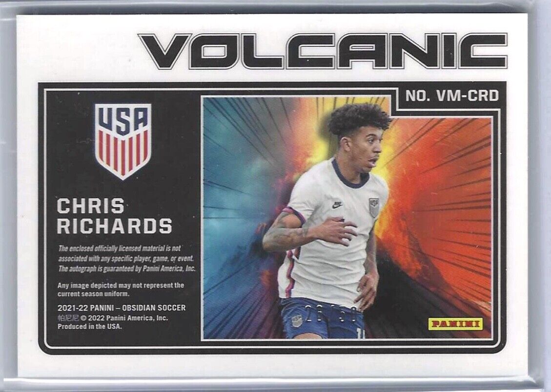 CHRIS RICHARDS 2021-22 PANINI OBSIDIAN VOLCANIC ORANGE ETCH PATCH AUTO #D 26/50