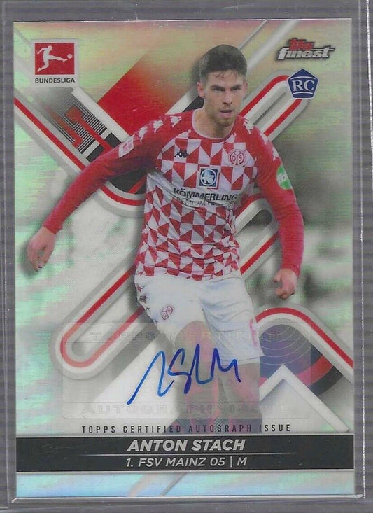 ANTON STACH 2021-22 TOPPS FINEST SILVER REFRACTOR ROOKIE AUTO RC #113