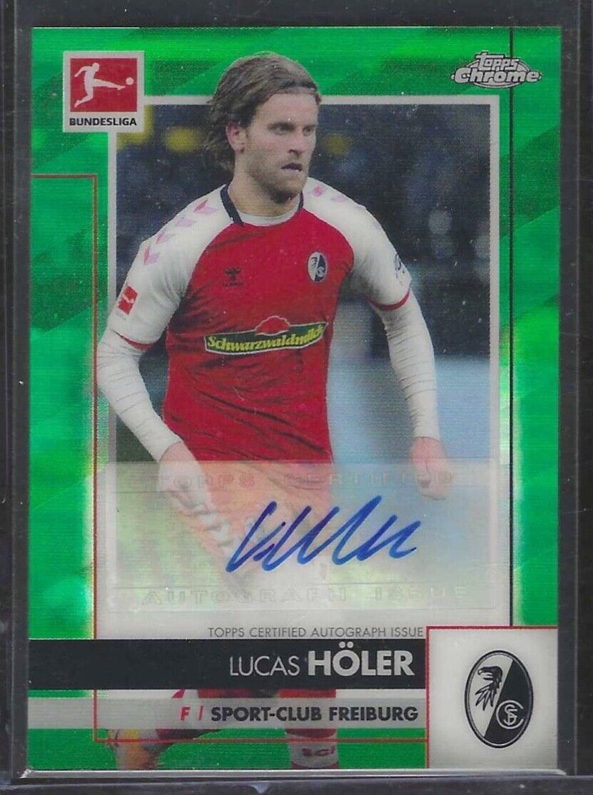 LUCAS HOLER 2020-21 TOPPS CHROME GREEN REFRACTOR AUTO RC #D 78/99