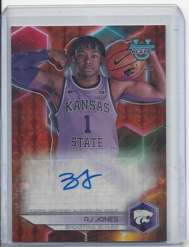 1/1 RJ JONES 2023 BOWMAN'S BEST U ORANGE GEOMETRIC REFRACTOR AUTO #D 1/25 JSY #1