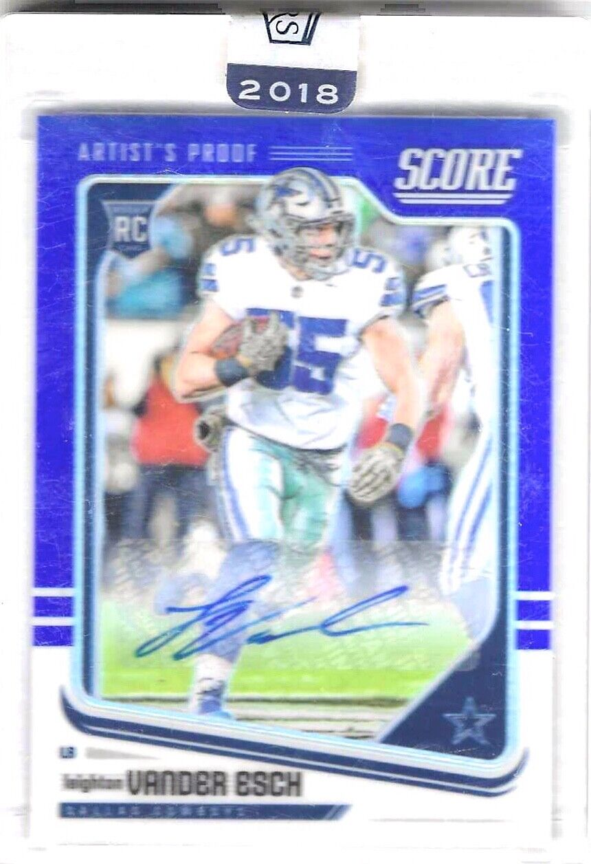 LEIGHTON VANDER ESCH 2018 PANINI HONORS SCORE ARTISTS PROOF BLUE AUTO RC #D 4/35