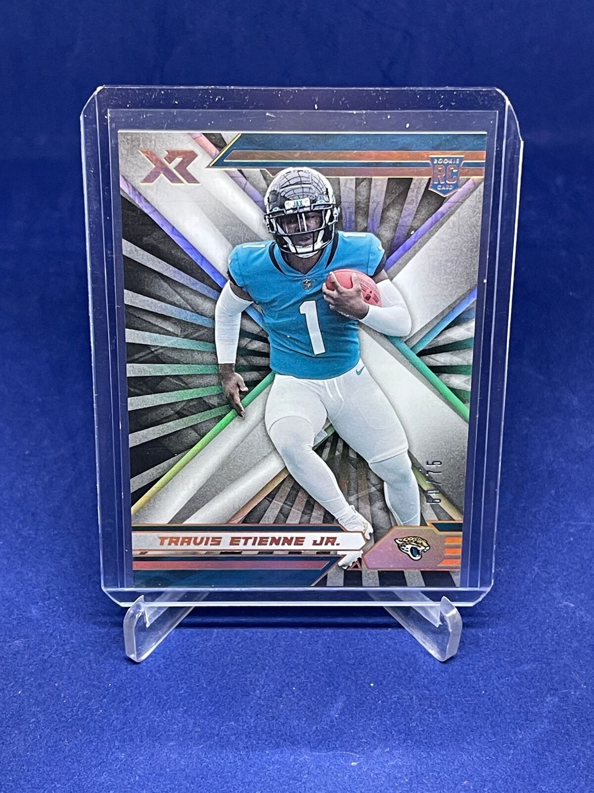 TRAVIS ETIENNE JR 2021 PANINI XR SILVER FOIL ROOKIE RC #D 60/75
