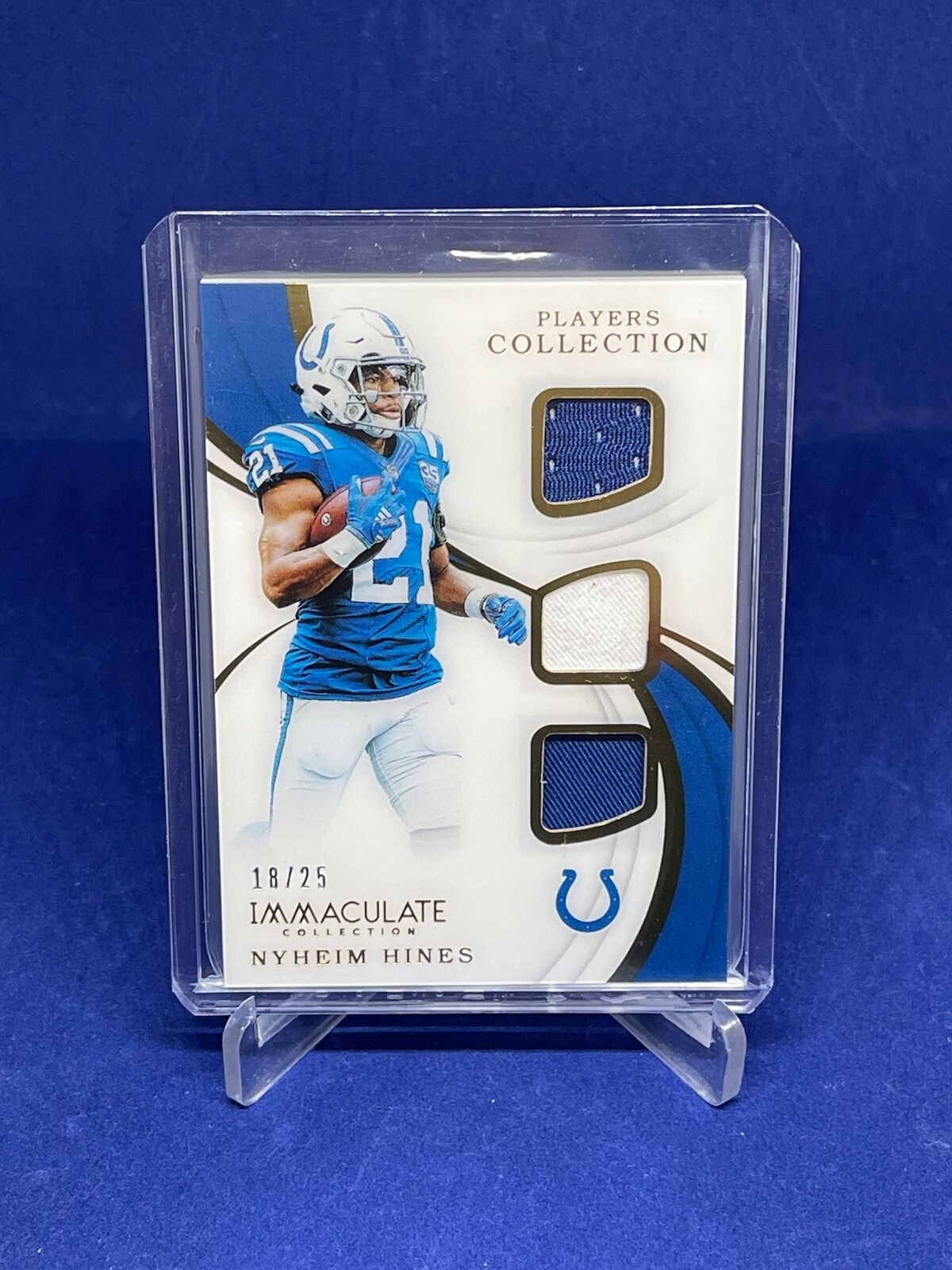 NYHEIM HINES 2019 PANINI IMMACULATE TRIPLE JERSEY CARD #D 18/25