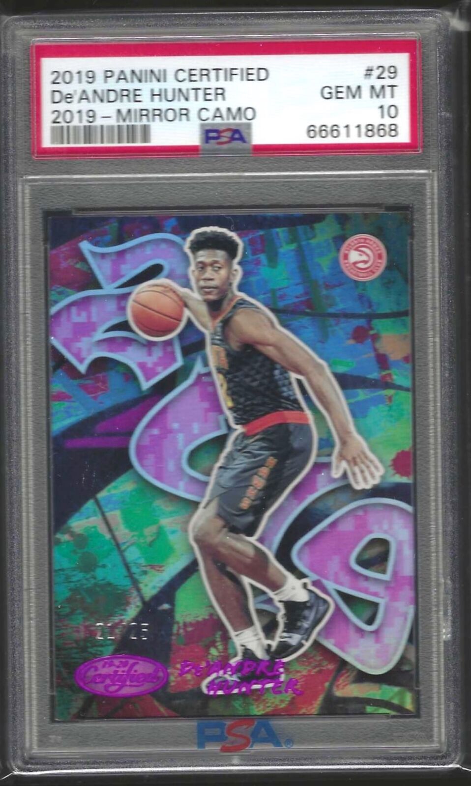 DE'ANDRE HUNTER 2019-20 CERTIFIED GRAFFITI MIRROR CAMO RC /25 PSA 10 GEM POP 3