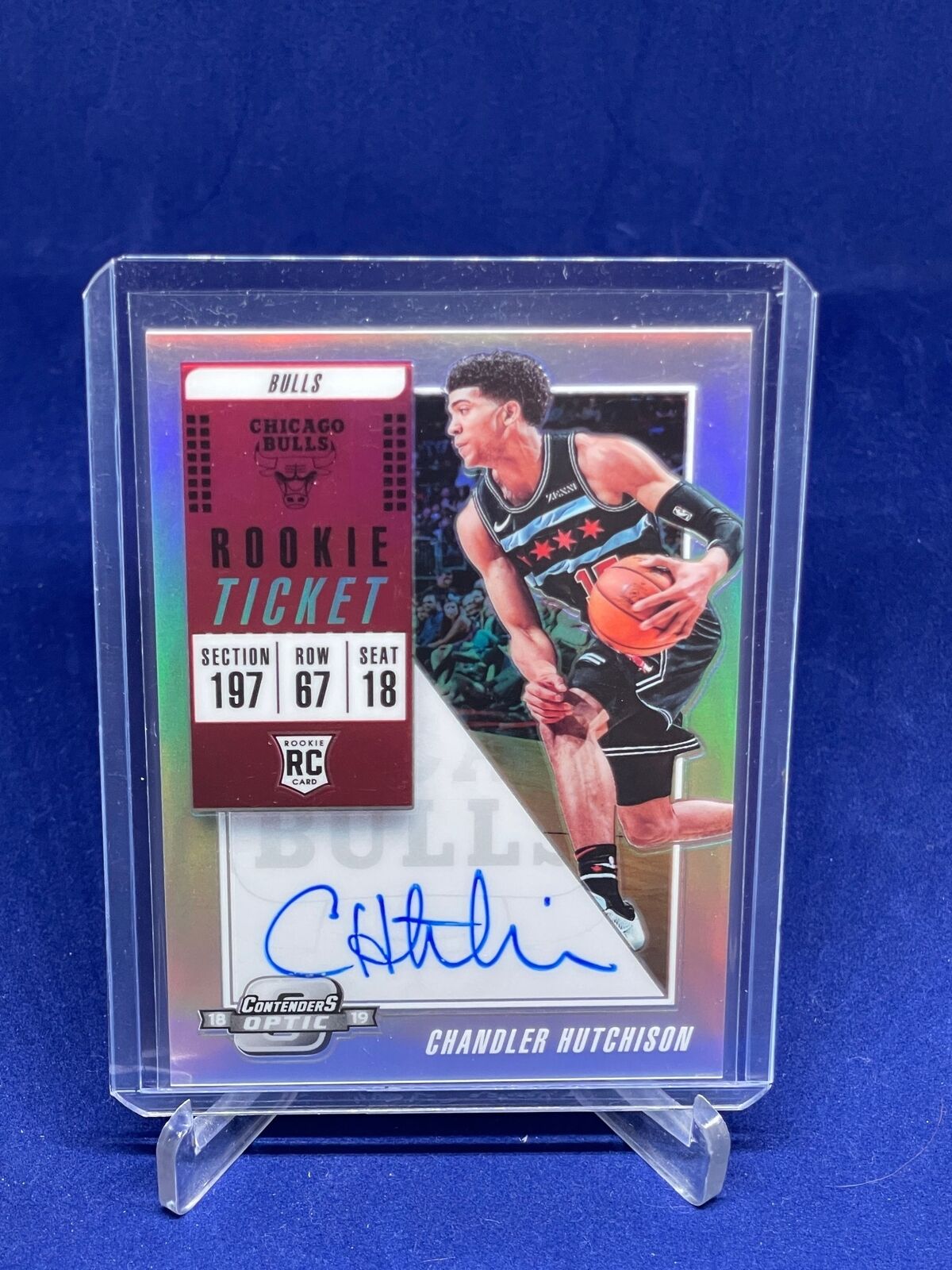 CHANDLER HUTCHISON 2018-19 PANINI CONTENDERS OPTIC ROOKIE TICKET AUTO RC #129