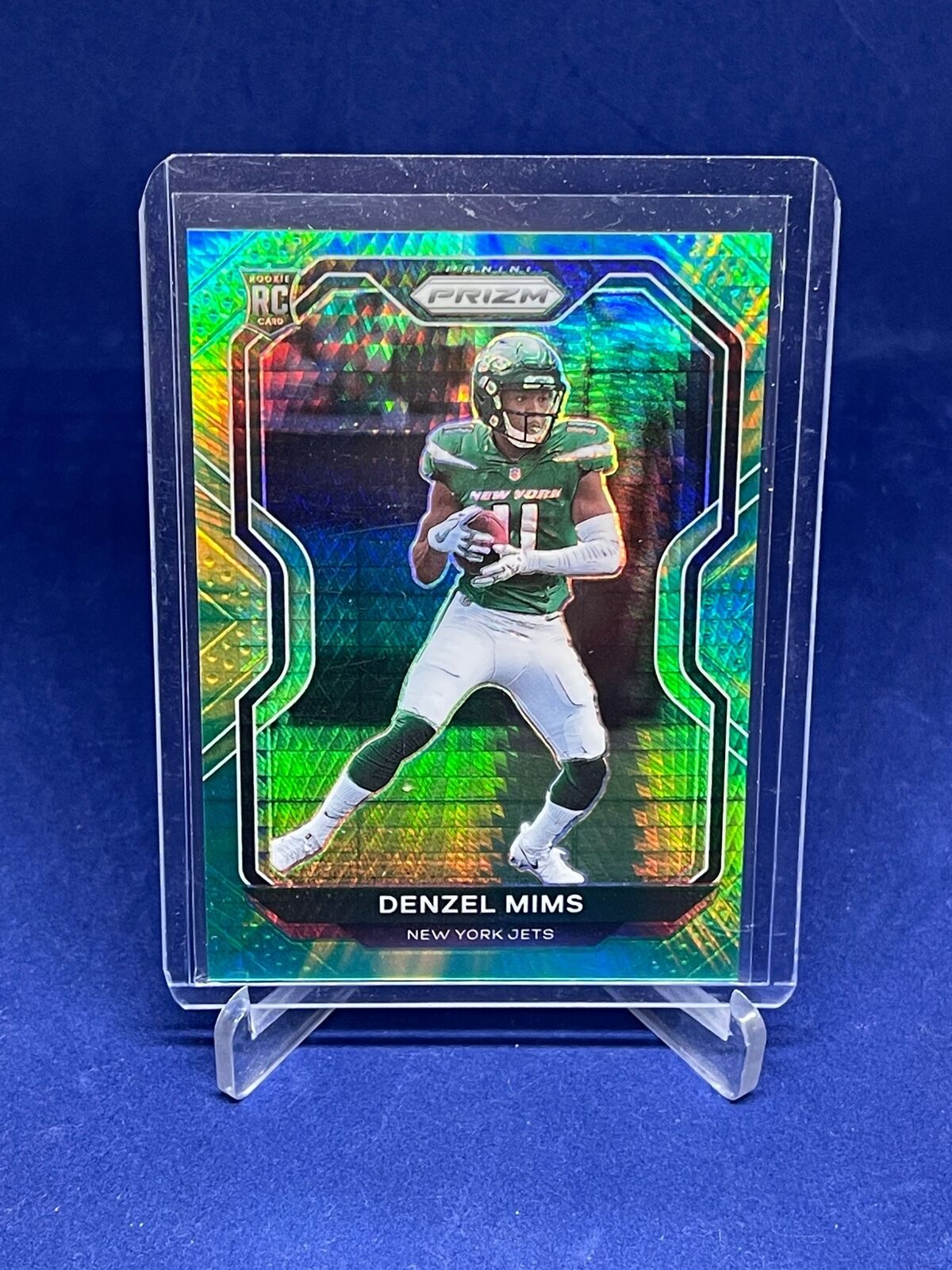 DENZEL MIMS 2020 PANINI PRIZM GREEN YELLOW HYPER PRIZM ROOKIE RC #D 41/175