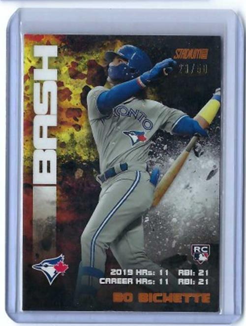 BO BICHETTE 2020 TOPPS STADIUM CLUB BURN BASH ORANGE RC #D 23/50