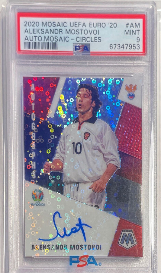 ALEKSANDR MOSTOVOI 2020-21 MOSAIC UEFA EURO CIRCLES AUTO #AM PSA 9 MINT POP 1/1