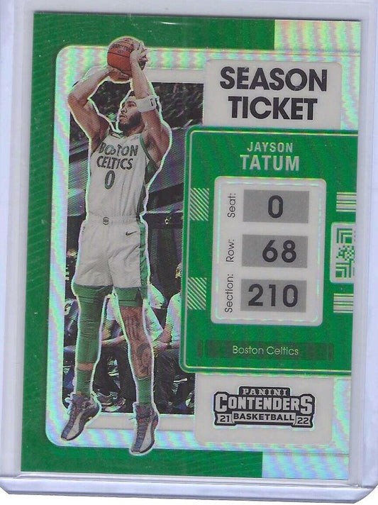 JAYSOM TATUM 2021-22 PANINI CONTENDERS SILVER PRIZM SP SHORT PRINT VARIATION #44