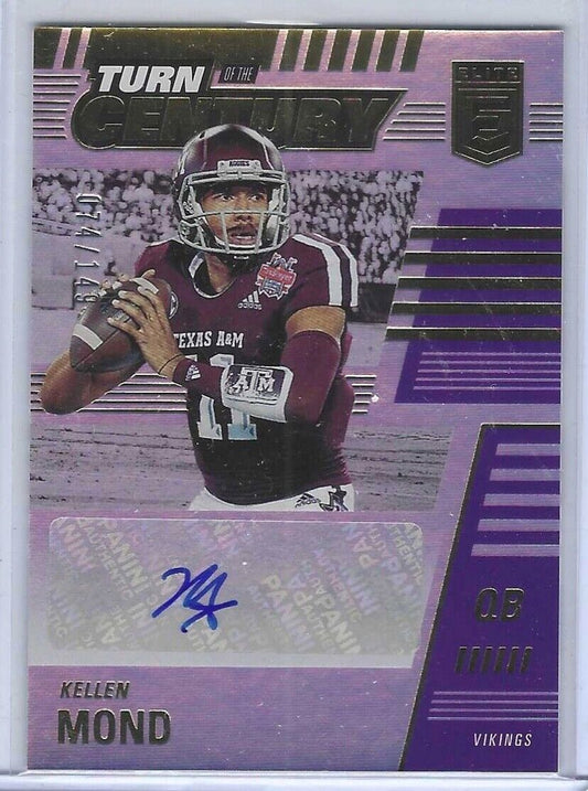 KELLEN MOND 2021 PANINI DONRUSS ELITE TURN OF THE CENTURY ROOKIE AUTO RC #D /149