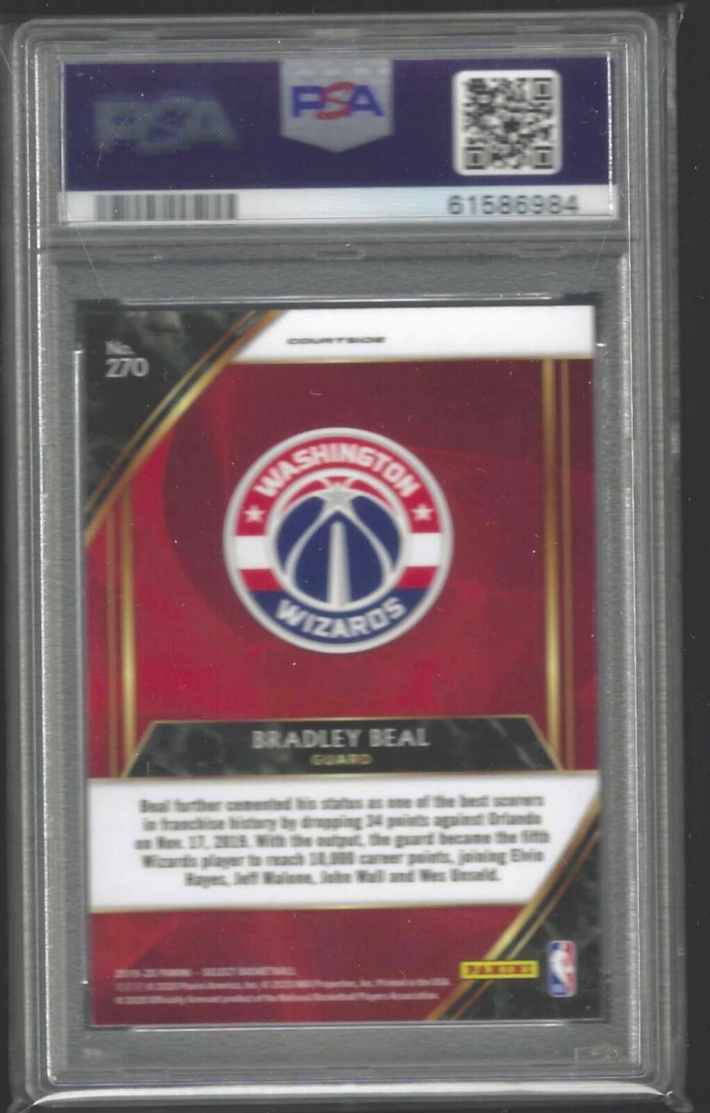 BRADLEY BEAL 2019-20 PANINI SELECT COURTSIDE #270 PSA 10 GEM MINT POP 1/1