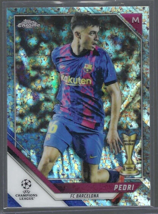 PEDRI 2021-22 TOPPS CHROME UCL UEFA BLACK MINI DIAMOND REFRACTOR #D 179/275