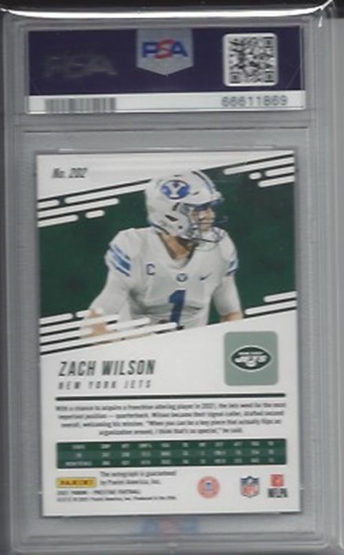 ZACH WILSON 2021 PRESTIGE XTRA POINTS BLUE PREMIUM SIG AUTO RC PSA 10 GEM POP 2