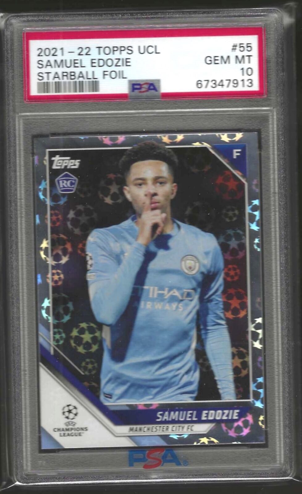 SAMUEL EDOZIE 2021-22 TOPPS STARBALL FOIL ROOKIE RC #55 PSA 10 GEM MINT POP 3