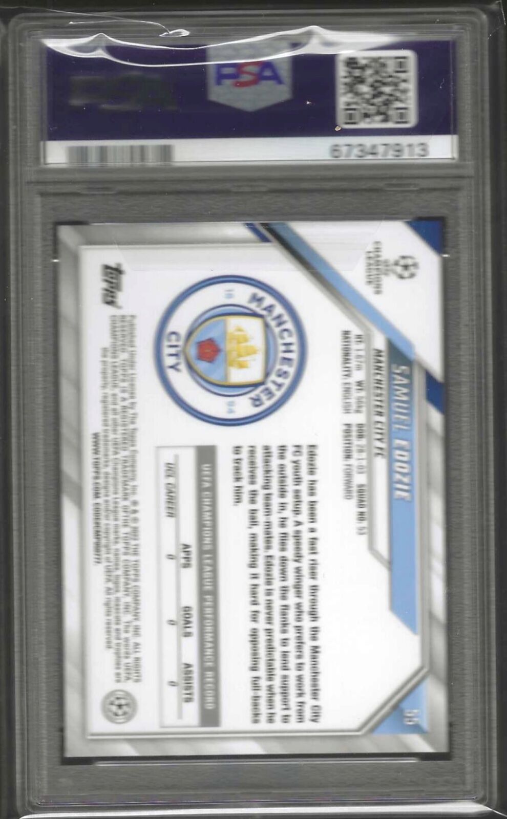 SAMUEL EDOZIE 2021-22 TOPPS STARBALL FOIL ROOKIE RC #55 PSA 10 GEM MINT POP 3