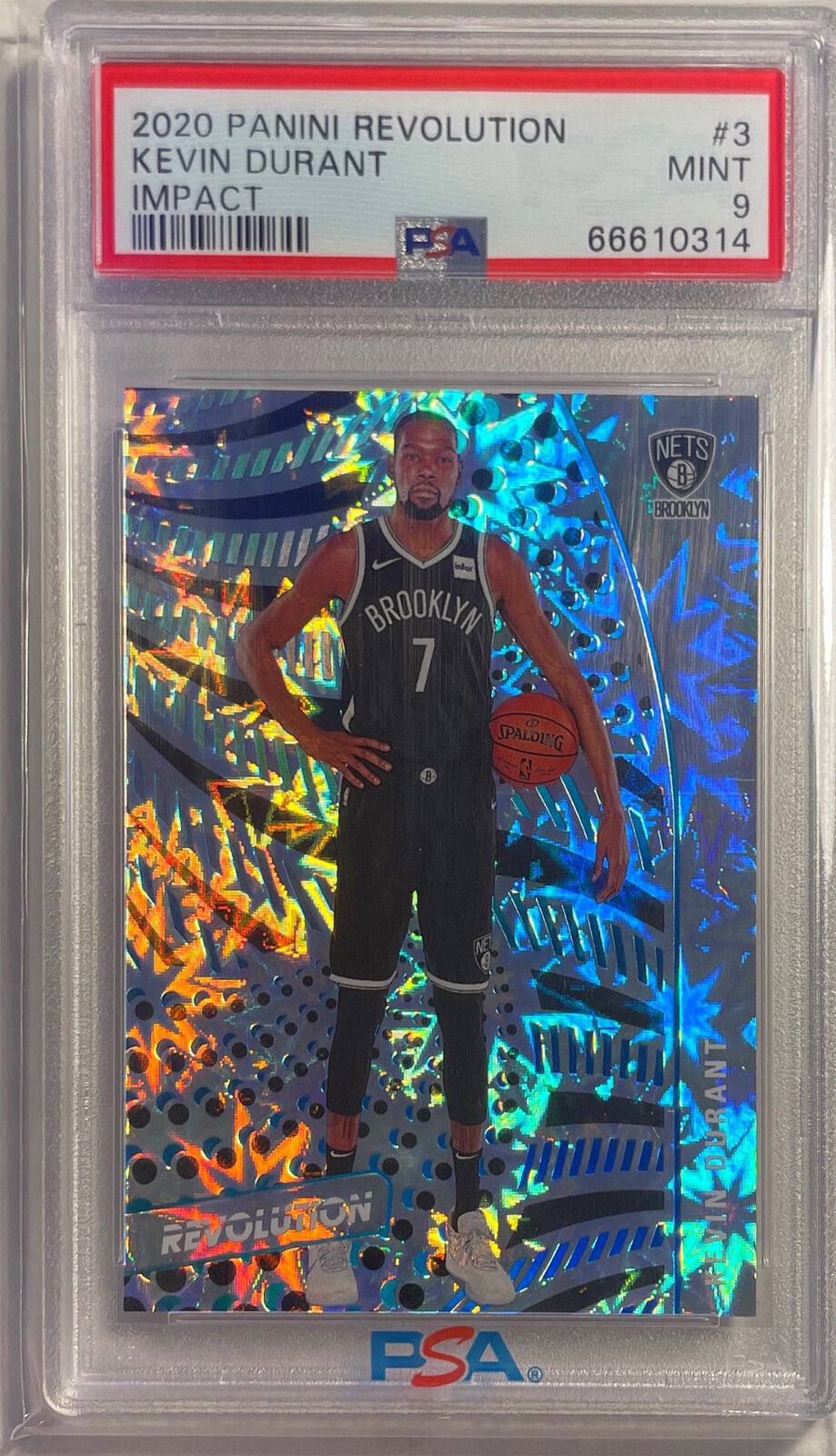 KEVIN DURANT 2020-21 PANINI REVOLUTION IMPACT #D 044/149 PSA 9 MINT POP 3