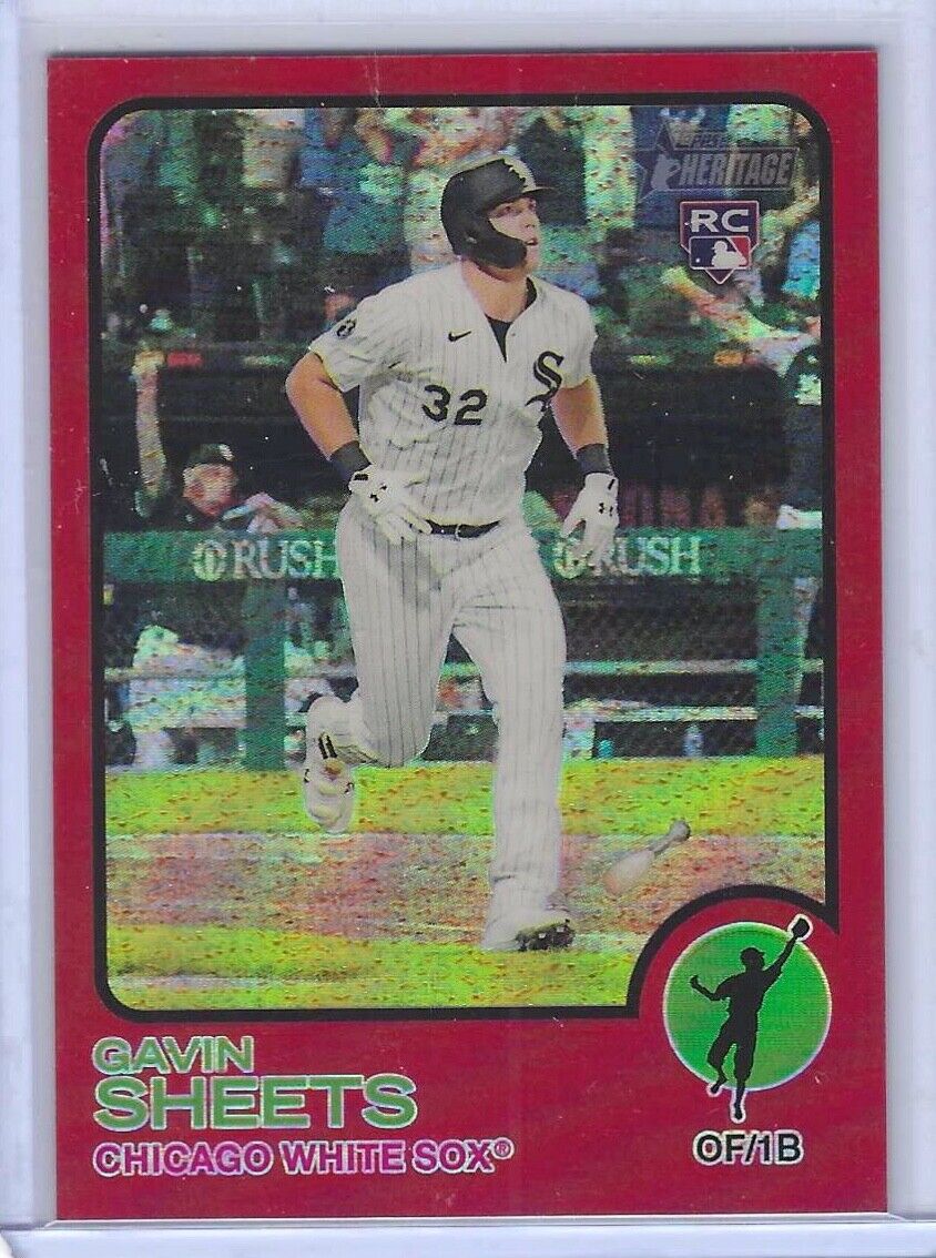 GAVIN SHEETS 2022 TOPPS HERITAGE RED REFRACTOR ROOKIE RC #D /573
