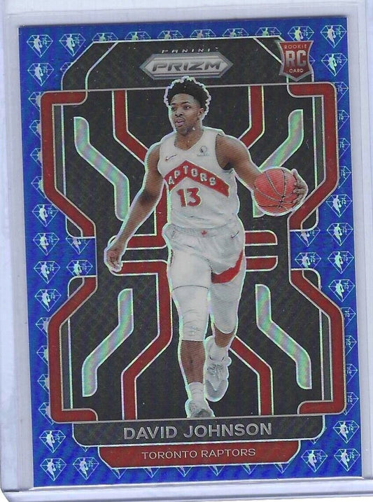 DAVID JOHNSON 2021-22 PANINI PRIZM BLUE PRIZM 75TH ANNIVERSARY EDITION RC SP 278