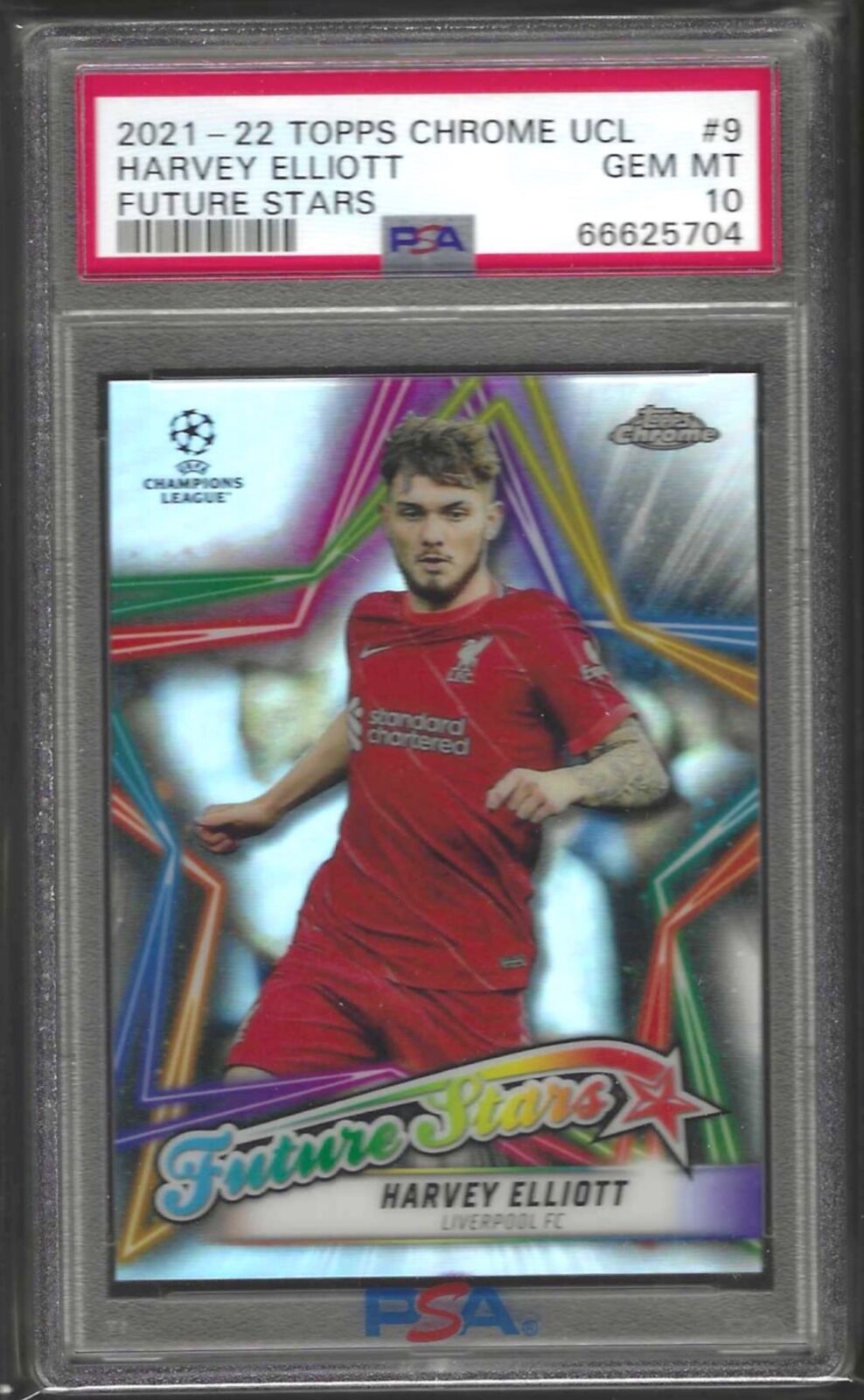 HARVEY ELLIOTT 2021-22 TOPPS CHROME FUTURE STARS REFRACTOR RC PSA 10 GEM POP 3