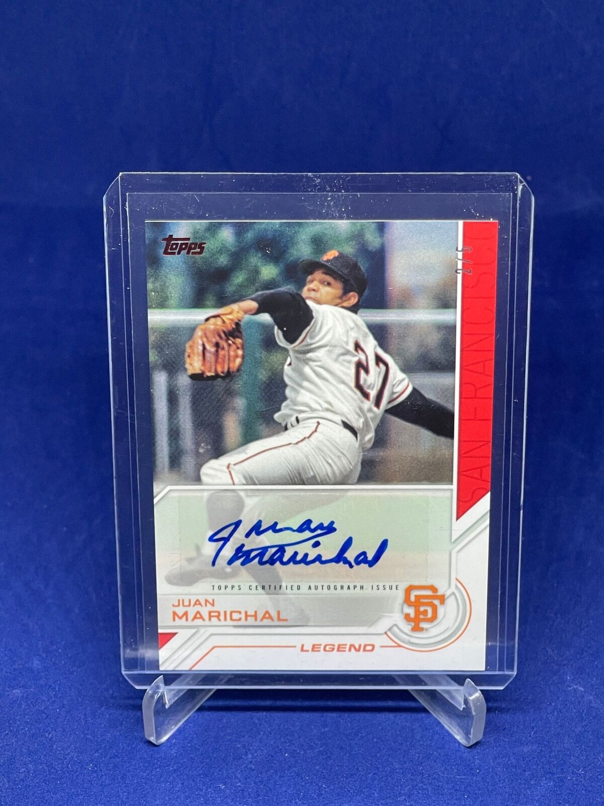 JUAN MARICHAL 2017 TOPPS SALUTE AUTO RED #D 2/5