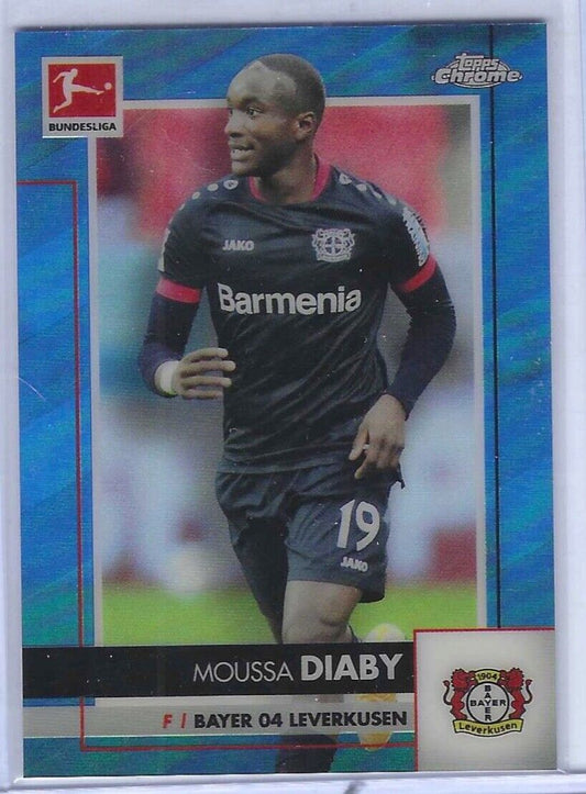 MOUSSA DIABY 2020-21 TOPPS CHROME BUNDESLIGA BLUE ROOKIE REFRACTOR RC #D 129/150