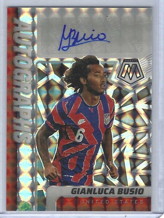 GIANLUCA BUSIO 2021-22 PANINI MOSAIC USA SILVER MOSAIC PRIZM AUTO RC #A-GB
