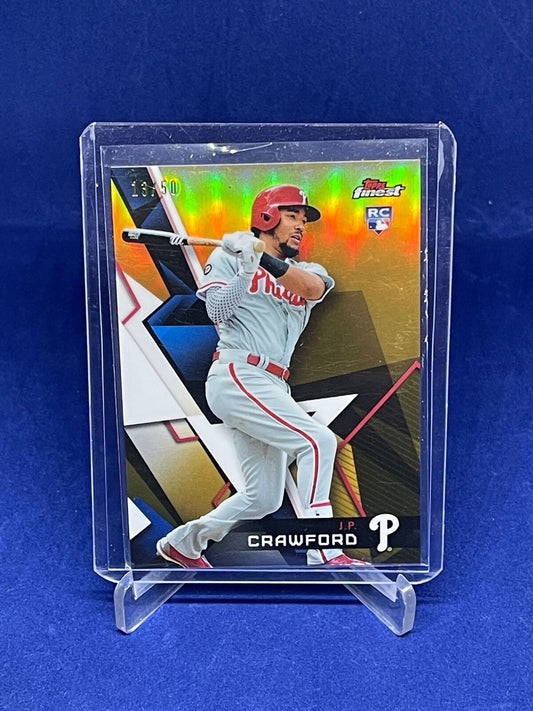 JP CRAWFORD 2018 TOPPS FINEST GOLD REFRACTOR ROOKIE RC #D 13/50